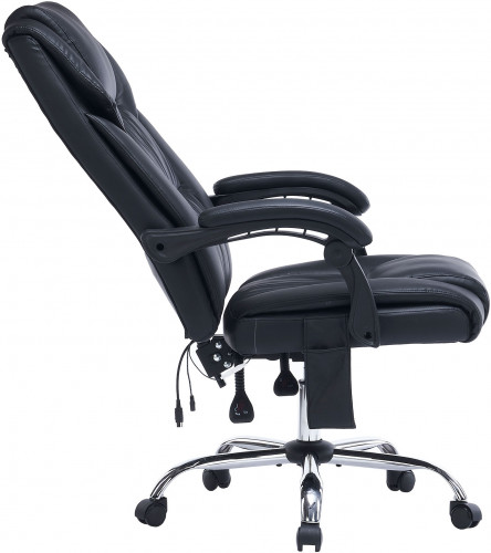 Кресло Cactus с вибромассажем CS-CHR-OC02M-BK черный эко.кожа крестов. сталь