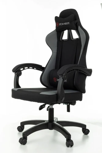 Кресло игровое Zombie Rudger черный/серый с подголов. крестов. пластик