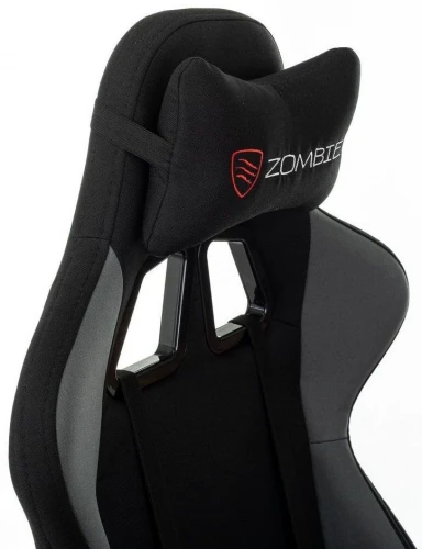 Кресло игровое Zombie Rudger черный/серый с подголов. крестов. пластик