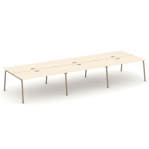 Estetica Рабочая станция на 6 мест ES.D.RS-6.4-LK Сатин/Латте металл 4740*1500*750