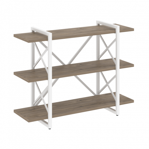 Loft Стеллаж на регулируемых опорах-3 полки VR.L-MST.O-3.8V Тиквуд тёмный/Белый металл 1200*400*910