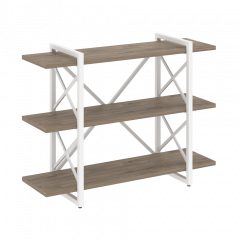 Loft Стеллаж на регулируемых опорах-3 полки VR.L-MST.O-3.8V Тиквуд тёмный/Белый металл 1200*400*910