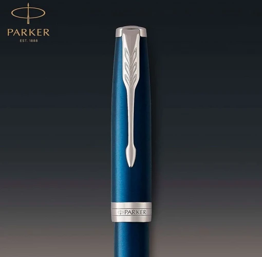 Ручка перьев. Parker Sonnet Core F539 (1945364) LaqBlue CT M сталь нержавеющая подар.кор.