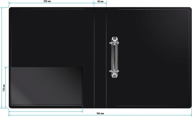 Папка на 2-х D-кольцах Бюрократ -0840/2D A4 пластик 0.8мм кор.40мм внутр. с вставкой ассорти