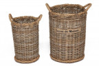 Корзина Secret De Maison Yanbe (набор из 2 штук), натуральный ротанг, 31*31*44 / 39*39*54 , Натуральный Кубу / Natural Kubu