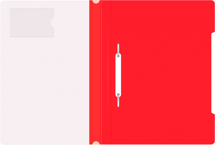 Папка-скоросшиватель Бюрократ -PS-V20RED A4 прозрач.верх.лист карм.для визит. пластик красный 0.12/0.16