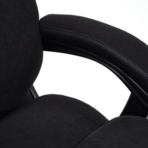 Кресло DUKE, флок/ткань, черный/черный , 35/TW-11