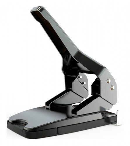 Дырокол Deli E0160 макс.:60лист. металл черный отв.:2 с линейкой