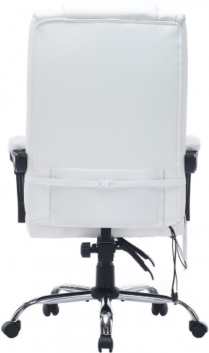 Кресло Cactus с вибромассажем CS-CHR-OC02M-WT белый эко.кожа крестов. сталь