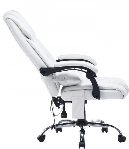 Кресло Cactus с вибромассажем CS-CHR-OC02M-WT белый эко.кожа крестов. сталь