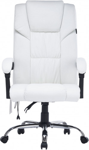 Кресло Cactus с вибромассажем CS-CHR-OC02M-WT белый эко.кожа крестов. сталь
