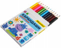 Карандаши цв. Silwerhof Mini Веселые друзья 2.65мм шестигран. дерево ассорти 12цв. коробка/европод.