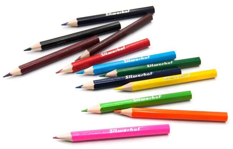 Карандаши цв. Silwerhof Mini Веселые друзья 2.65мм шестигран. дерево ассорти 12цв. коробка/европод.