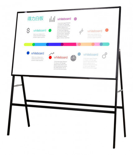 Доска магнитно-маркерная Deli 8785 лак белый/черный 90x150см алюминиевая рама на подставке с аксессуарами