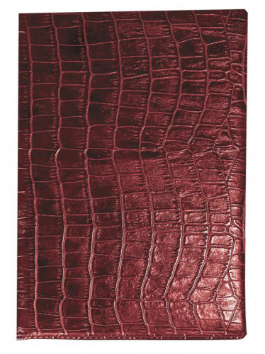Записная книжка КРОКО A6 130x85мм искусст. кожа 56л линейка алфавитная бордовый