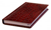 Записная книжка КРОКО A6 130x85мм искусст. кожа 56л линейка алфавитная бордовый