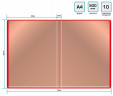 Папка с 10 прозр.вклад. Buro -ECB10RED A4 пластик 0.5мм красный