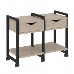 Loft Тумба на колесных опорах наборная. Вариант №1 VR.L-TN-1.K Дуб аттик/Чёрный металл 970*460*767