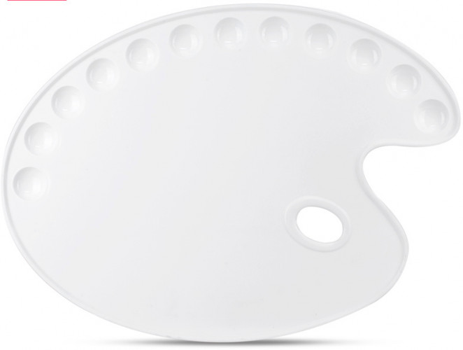 Палитра для смешивания красок Deli 68300 эллипс 400x290мм пластик