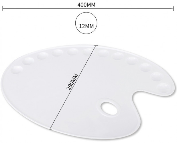 Палитра для смешивания красок Deli 68300 эллипс 400x290мм пластик