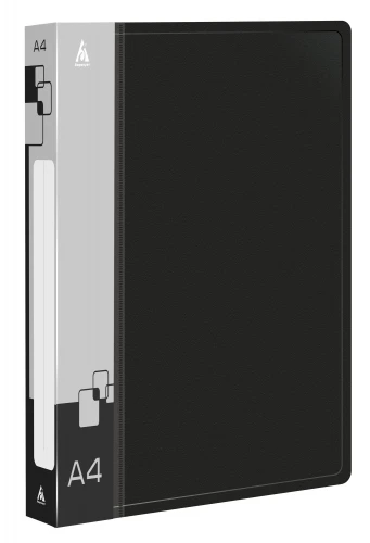 Папка на 2-х D-кольцах Бюрократ -0840/2DBLCK A4 пластик 0.8мм кор.40мм внутр. с вставкой черный