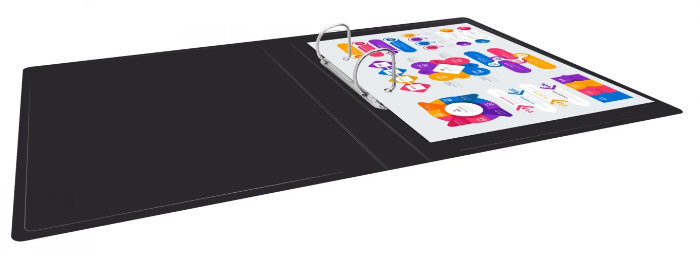 Папка на 2-х D-кольцах Бюрократ -0840/2DBLCK A4 пластик 0.8мм кор.40мм внутр. с вставкой черный