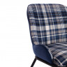 Кресло DUKEN (mod. 0179322), металл/ткань, 79х59х66 см, синий/синяя шотландка/черный