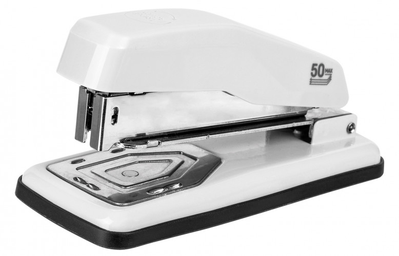 Степлер Deli E0414S/WHITE 24/6 26/6 (25листов) белый 50скоб коробка