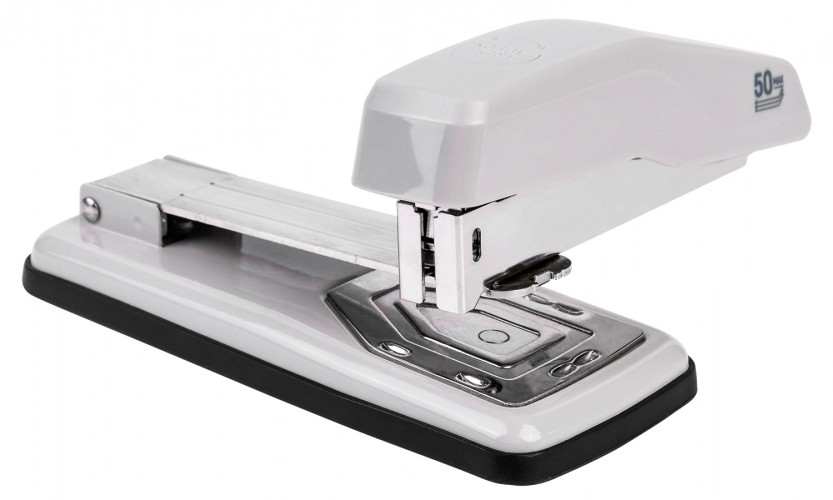 Степлер Deli E0414S/WHITE 24/6 26/6 (25листов) белый 50скоб коробка
