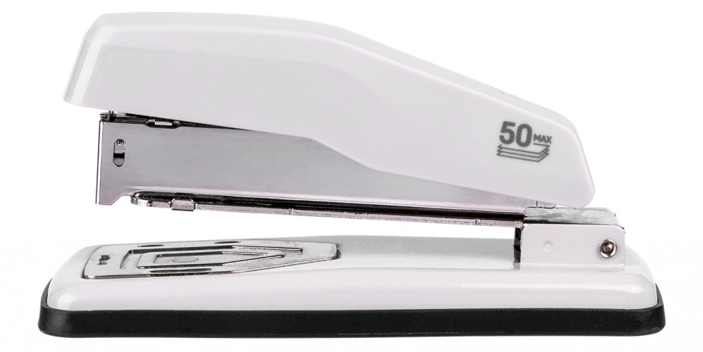 Степлер Deli E0414S/WHITE 24/6 26/6 (25листов) белый 50скоб коробка