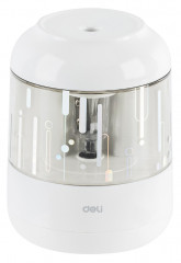 Точилка для карандашей электрическая Deli EH508-WH 1 отверстие пластик белый (батарея)