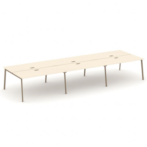 Estetica Рабочая станция на 6 мест ES.D.RS-6.4-LP Сатин/Латте металл 4740*1500*750