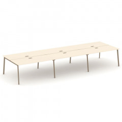 Estetica Рабочая станция на 6 мест ES.D.RS-6.4-LP Сатин/Латте металл 4740*1500*750