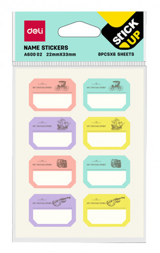 Блок самоклеящийся бумажный Deli Macaron EA60002 6лист. ассорти именные европодвес (упак.:8шт)