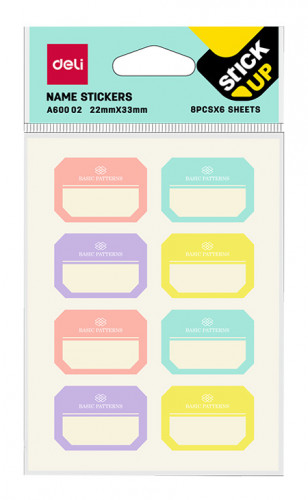 Блок самоклеящийся бумажный Deli Macaron EA60002 6лист. ассорти именные европодвес (упак.:8шт)
