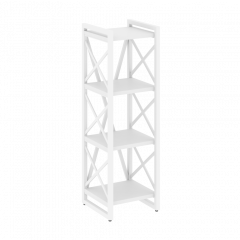 Loft Стеллаж на регулируемых опорах-4 полки VR.L-MST.O-4.4 Белый бриллиант/Белый металл 400*400*1280