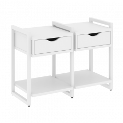 Loft Тумба на регулируемых опорах наборная. Вариант №1 VR.L-TN-1.O Белый бриллиант/Белый металл 970*460*719