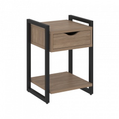 Loft Тумба на регулируемых опорах с ящиком и полкой VR.L-T1.O Дуб аризона/Чёрный металл 500*460*719