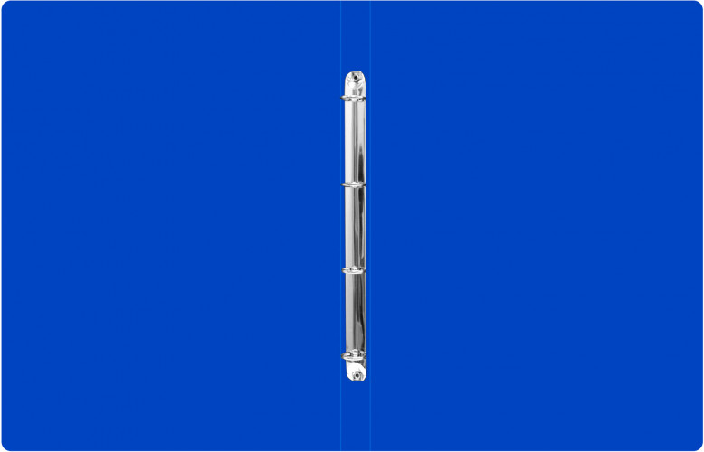 Папка на 4-х кольцах Бюрократ -0827VA3BLU A3 верт. пластик 0.8мм кор.27мм синий