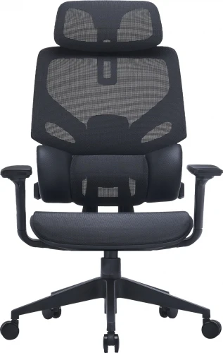 Кресло Cactus CS-CHR-MC01-BK черный сет./эко.кожа с подголов. крестов. пластик