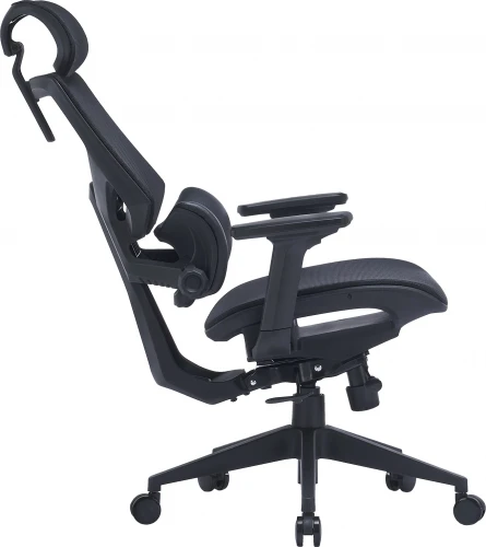 Кресло Cactus CS-CHR-MC01-BK черный сет./эко.кожа с подголов. крестов. пластик