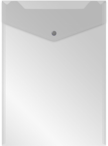 Конверт на кнопке Бюрократ -PK875/1 A4 верт. пластик 0.18мм ассорти