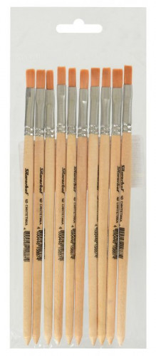 Кисть Silwerhof 981150 худож. синтетика плоск. №6 дерев.лакир.ручка