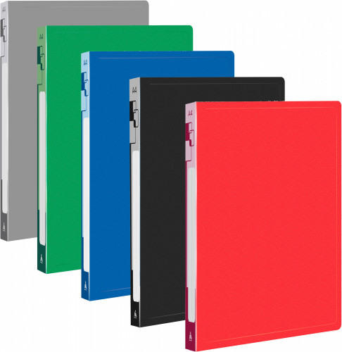 Папка метал.зажим Бюрократ -PZ05C A4 пластик 0.5мм торц.наклейка ассорти