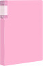 Папка с 40 прозр.вклад. Бюрократ Gems GEM40PIN A4 пластик 0.7мм торц.карм с бум. встав розовый аметист