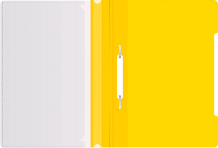 Папка-скоросшиватель Бюрократ -PS-K20YEL A4 прозрач.верх.лист карм.на лиц.стор. пластик желтый 0.12/0.16