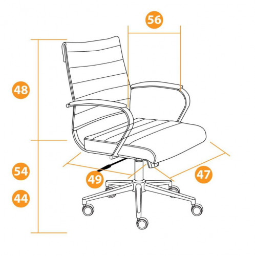 Кресло CITY-LOW, кож/зам, черный