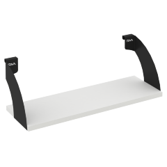 Навесные полки. Кронштейны+ЛДСП полка 600мм MAN-41-6 Белый бриллиант/Чёрный металл 600*220*200