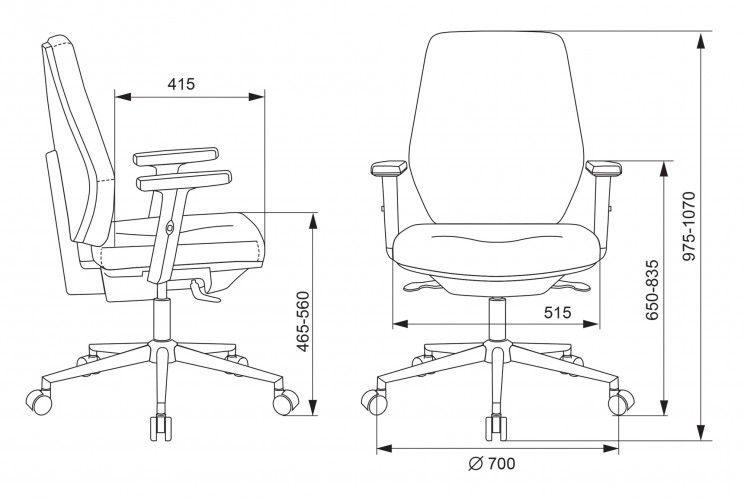 Кресло Бюрократ CH-545SL серый 38-417 крестов. металл хром