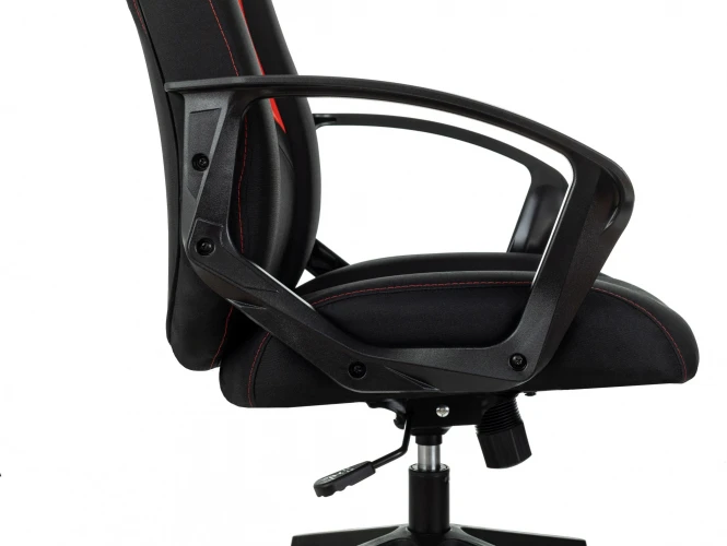 Кресло игровое Zombie 200 черный/красный ткань/эко.кожа крестов. пластик пластик черный